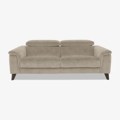Furniture Village Wade 3 Seater Fabric Power Recliner Sofa - R120 Light Khaki