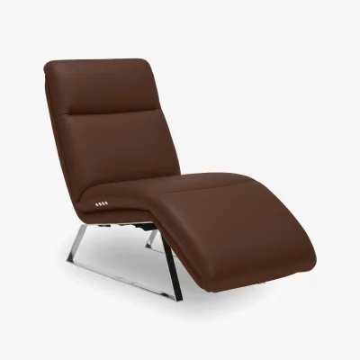 Furniture Village Rhianna Leather Power Recliner Chaise Chair - Montana Chocolate