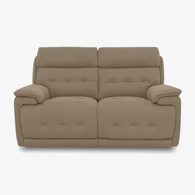 Furniture Village Brescia Fabric 2 Seater Power Recliner Sofa with Power Headrests - Desert