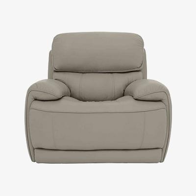Furniture Village Rocco BV Leather Power Rocker Manual Recliner Armchair with Headrests - Silver Grey