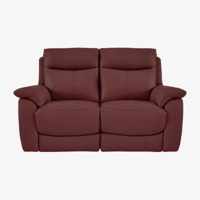 Furniture Village World of Leather - Echo BV Leather 2 Seater Power Recliner Sofa - BV Deep Red