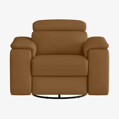 Furniture Village Nicoletti - Davide Leather Swivel Rocker Power Recliner Chair - Botero Cuoio