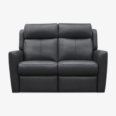 Furniture Village G Plan - Wren 2 Seater Leather Recliner Sofa with Headrests and Power Lumbar - Cambridge Petrol Blue