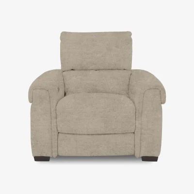 Furniture Village Nixon Fabric Power Recliner Chair - R120 Light Khaki