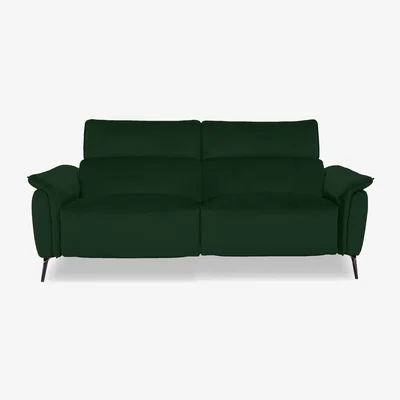 Furniture Village Jude Fabric 3 Seater Recliner Sofa with Headrests and Power Lumbar - Bottle Green