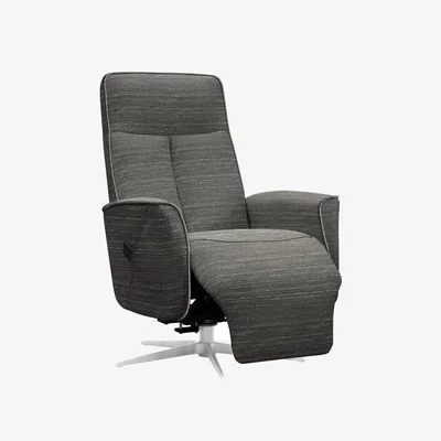 Furniture Village G Plan - Maribo Fabric Lift and Rise Power Recliner Chair with Power Headrest and Chrome Base - Victoria Slate