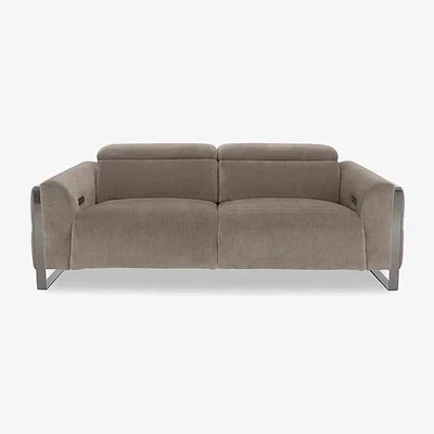 Furniture Village Gisella Fabric 3 Seater Power Recliner Sofa with Power Headrests - Manhattan Nutmeg