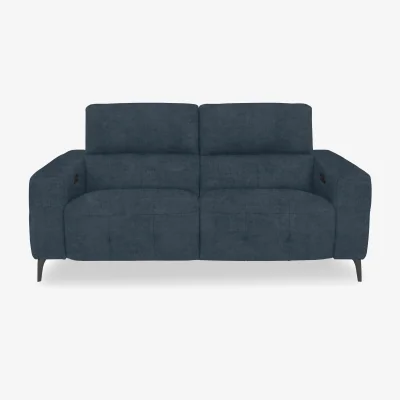 Furniture Village New York 2 Seater Fabric Power Recliner Sofa - Silverish Blue