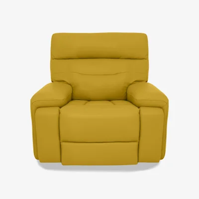 Furniture Village Cinemax Leather Power Recliner Chair with Power Headrest - Giallo