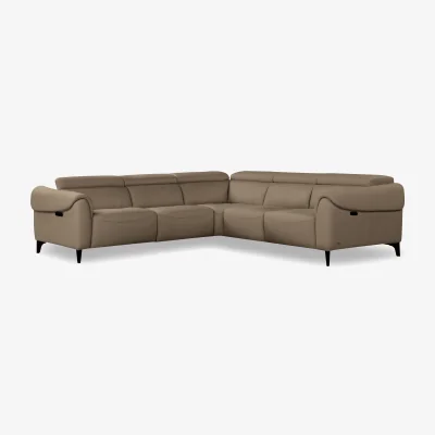 Furniture Village Nicoletti - Nicole Large Leather Power Recliner Corner Sofa with Power Headrests and Power Lumbar