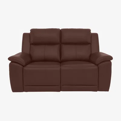 Furniture Village Utah Leather 2 Seater Power Recliner Sofa with Heated Seats - Natural Redmaple