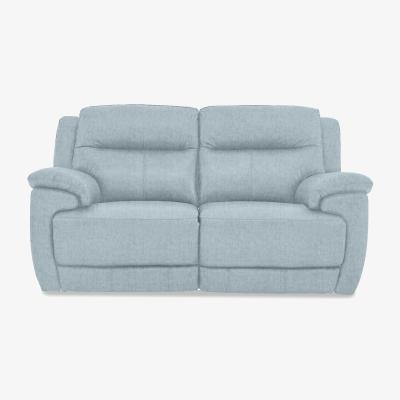 Furniture Village Touch 2 Seater Heavy Duty Fabric Power Recliner Sofa - Baby Blue