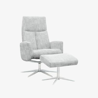 Furniture Village G Plan - Vaasa Fabric Swivel Recliner Chair and Footstool with Chrome Base