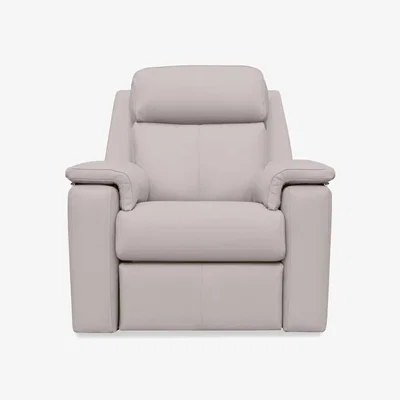 Furniture Village G Plan - Thornbury Leather Power Recliner Chair with Power Headrest and Power Lumbar - Cambridge Chalk