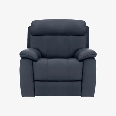 Furniture Village Moreno BV Leather Power Recliner Armchair with Power Headrest - BV Ocean Blue
