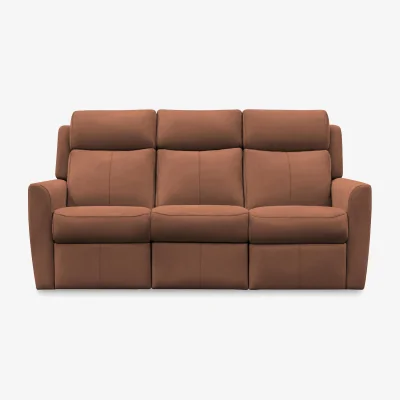 Furniture Village G Plan - Wren 3 Seater Leather Recliner Sofa with Headrests and Power Lumbar - Cambridge Conker