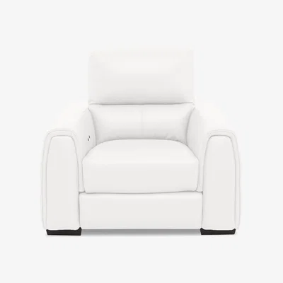 Furniture Village Flex NC Leather Power Recliner Armchair with Storage Arms - NC Star White