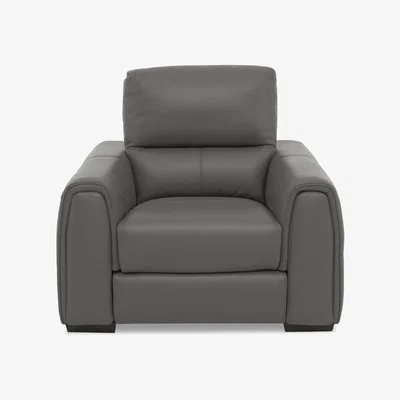 Furniture Village Flex NC Leather Power Recliner Armchair with Storage Arms - Charcoal Grey