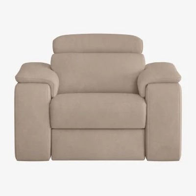 Furniture Village Nicoletti - Davide Fabric Power Recliner Chair - Flambe Visone