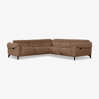 Furniture Village Nicoletti - Nicole Large Leather Power Recliner Corner Sofa with Power Headrests and Power Lumbar