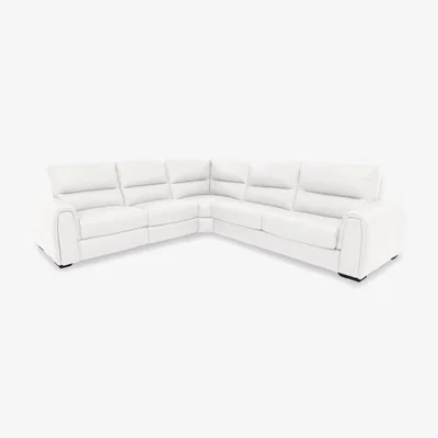 Furniture Village Flex NC Leather Large Power Recliner Corner Sofa with Storage Arms - NC Star White