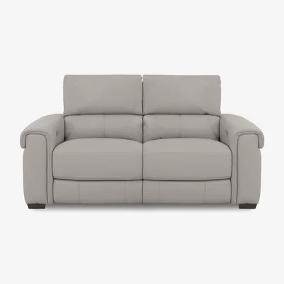 Furniture Village Nixon HW Leather 2 Seater Power Recliner Sofa - Feather