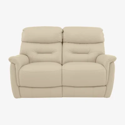 Furniture Village World of Leather - Chicago 2 Seater NC Leather Battery Recliner Sofa - NC Bisque