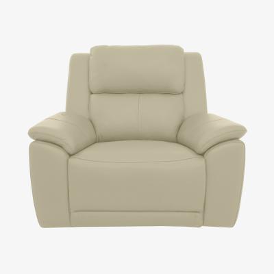 Furniture Village Utah Leather Power Recliner Armchair with Power Headrest, Power Lumbar and Heated Seat - Natural Sand