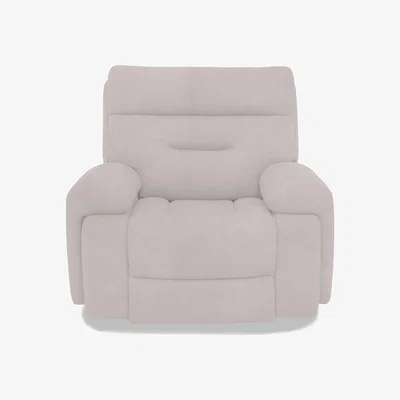 Furniture Village Cinemax Media Fabric Power Recliner Chair with Headrest - Velvet White