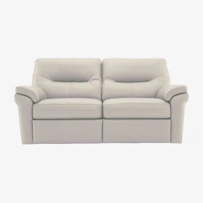Furniture Village G Plan - Seattle 2.5 Seater Leather Power Recliner Sofa with Power Lumbar and Heated Seats - Oxford Light Grey