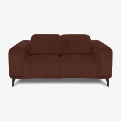 Furniture Village Elphaba Fabric 2 Seater Power Recliner Sofa with Storage Arms - Manhattan Burnt Sienna