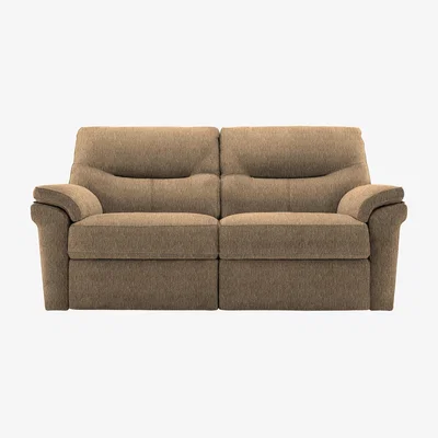 Furniture Village G Plan - Seattle 2.5 Seater Fabric Power Recliner Sofa with Heated Seats - Boucle Cocoa
