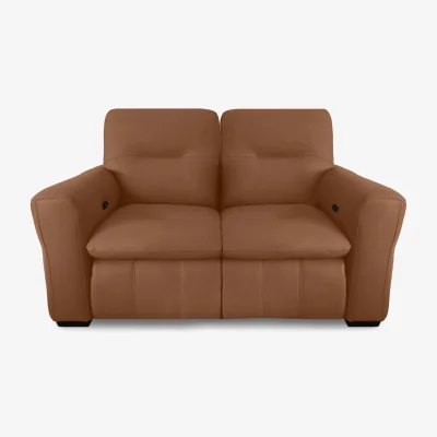 Furniture Village World of Leather - Restore NC Leather 2 Seater Power Recliner Sofa - Pecan Brown