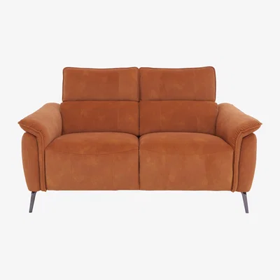 Furniture Village Jude Fabric 2 Seater Power Recliner Sofa with Power Headrests - Dexter Pumpkin