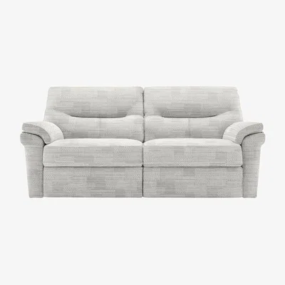 Furniture Village G Plan - Seattle 3 Seater Fabric Power Recliner Sofa with Power Lumbar and Heated Seats - Lydia Blush