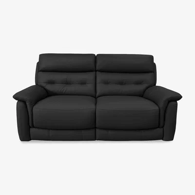 Furniture Village Springer BV Leather 3 Seater Power Recliner Sofa - Classic Black