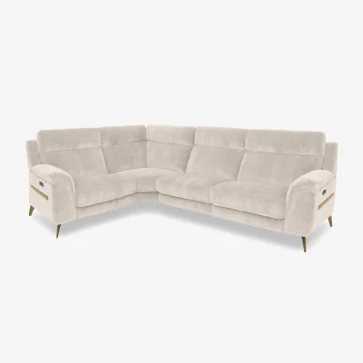 Furniture Village Eclipse Small Fabric Power Recliner Left Hand Facing Corner Sofa with Power Headrests