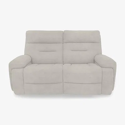 Furniture Village Cinemax 2 Seater Fabric Power Recliner Sofa with Power Headrests and Media Arms - Velvet White
