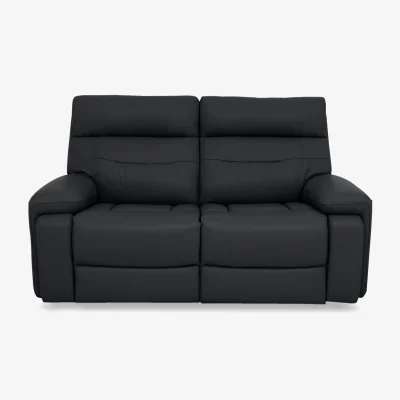 Furniture Village Cinemax Leather 2 Seater Power Recliner Sofa with Power Headrests - Natural Black Mica