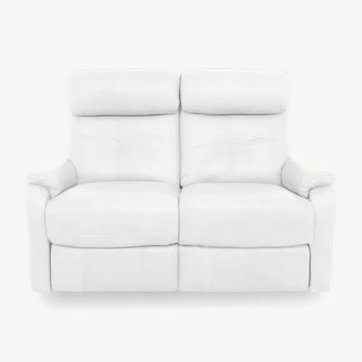 Furniture Village World of Leather - Compact Collection Titch BV Leather 2 Seater Power Recliner Sofa - BV Star White