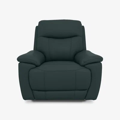 Furniture Village Sloane Leather Power Recliner Chair with Power Headrest - Peacock