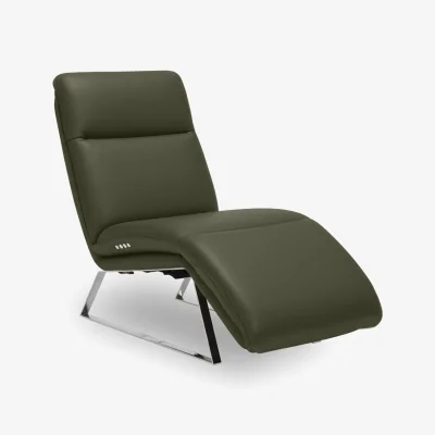 Furniture Village Rhianna Leather Power Recliner Chaise Chair - Oslo Pine