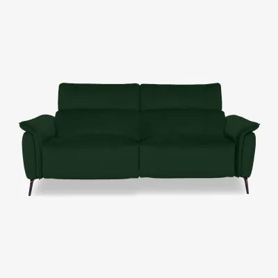 Furniture Village Jude Fabric 3 Seater Power Recliner Sofa with Power Headrests - Bottle Green