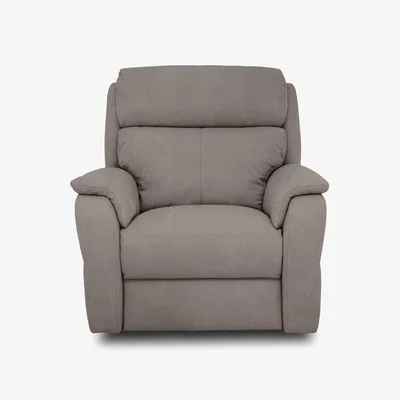 Furniture Village Nicoletti - Vito Fabric Power Recliner Chair with Power Headrest and Power Lumbar - Flambe Tortora