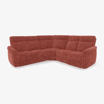 Furniture Village Dublin Fabric Large Power Recliner Corner Sofa with Power Headrests - Red Maple