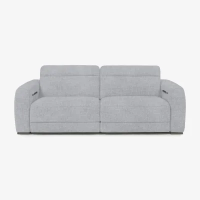 Furniture Village Edison Fabric 3 Seater Power Recliner Sofa with Power Headrests and Lights - Dove Grey