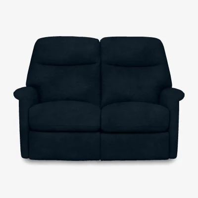 Furniture Village Compact Collection Lille 2 Seater Power Recliner Fabric Sofa - R304 Navy Blue