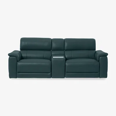 Furniture Village Genius Leather 3 Seater Power Recliner Media Sofa with Power Headrests, Power Lumbar and Heated Seats