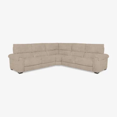 Furniture Village Nixon Fabric Large Corner Power Recliner Sofa - R120 Light Khaki