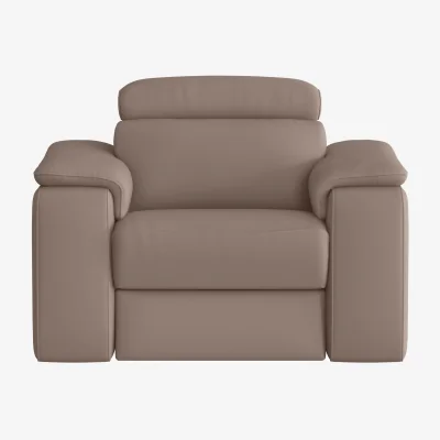 Furniture Village Nicoletti - Davide Leather Power Recliner Chair - Botero Taupe